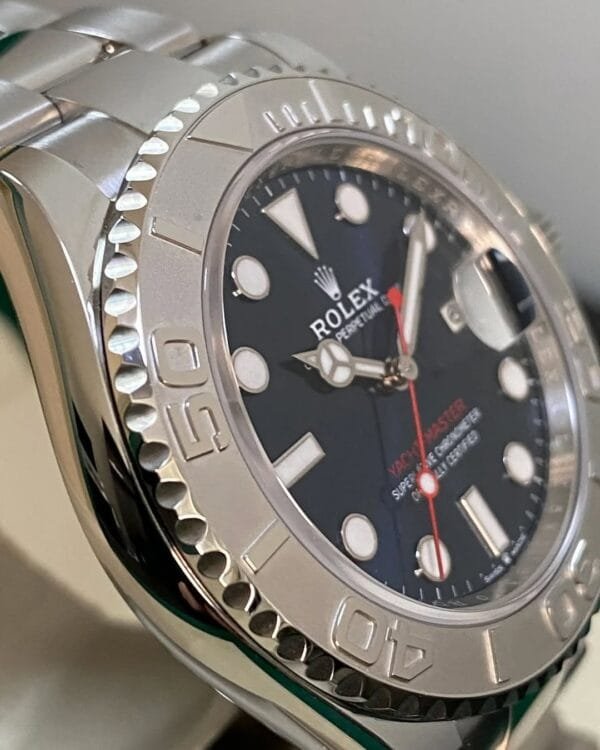Rolex Steel and Platinum Yacht-Master 40 - 2023- Blue Dial - Platinum Bezel - 126622 - Image 9
