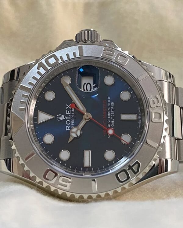Rolex Steel and Platinum Yacht-Master 40 - 2023- Blue Dial - Platinum Bezel - 126622 - Image 8