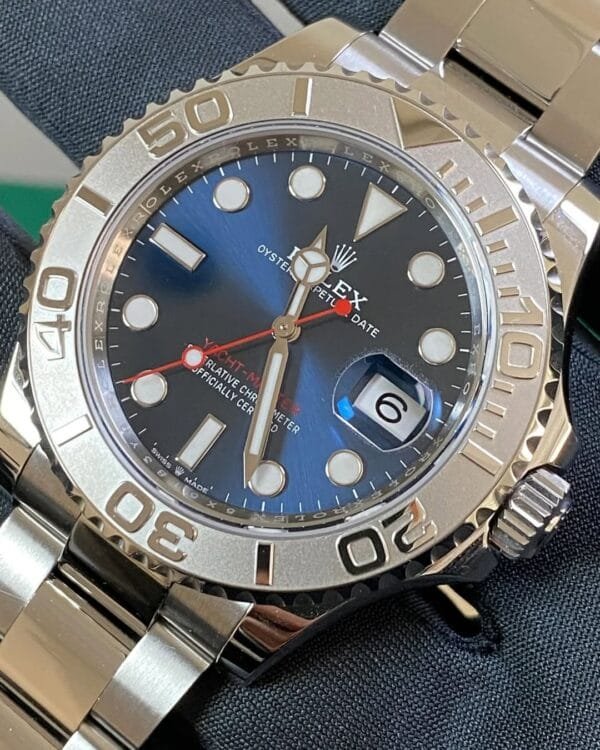 Rolex Steel and Platinum Yacht-Master 40 - 2023- Blue Dial - Platinum Bezel - 126622 - Image 7