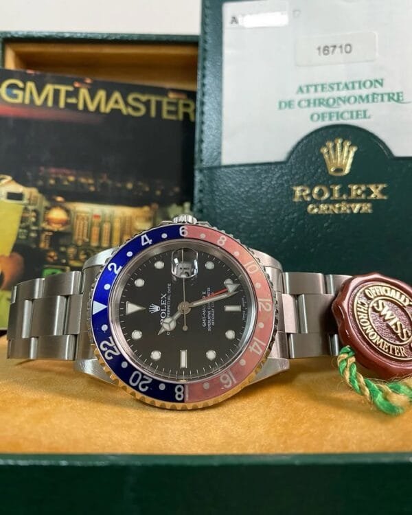 Rolex Steel GMT-Master II - A serial - “Pepsi” Ghost Bezel - Oyster Bracelet - 16710 *FULL SET*