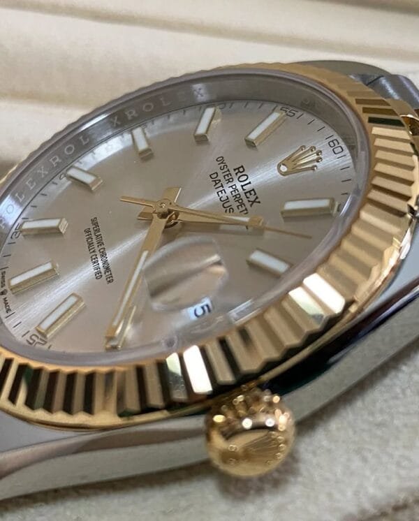 Rolex Steel and Yellow Gold Datejust 41 - 2023 - Fluted Bezel - Silver Index Dial - Jubilee Bracelet - 126333 - Image 2