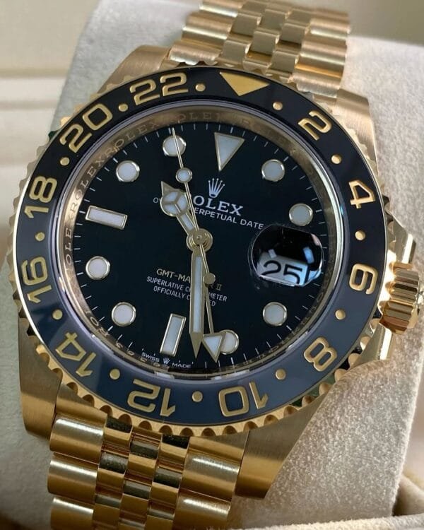 Rolex Yellow Gold GMT-Master II - 2024 - Grey and Black Bezel - Black Dial - Jubilee Bracelet - 126718GRNR *FULL SET* - Image 7