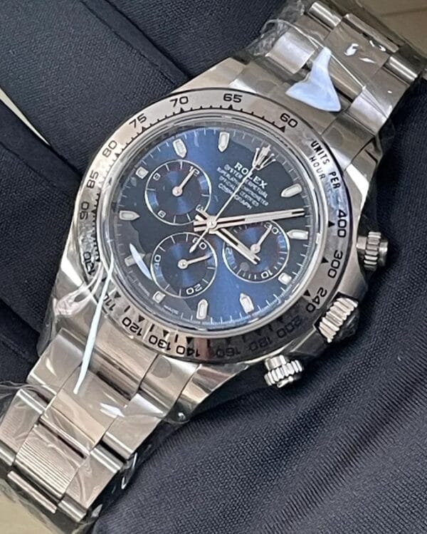 Rolex White Gold Cosmograph Daytona - 2023 - Blue Index Dial - 116509 *PARTIAL STICKERS* - Image 6