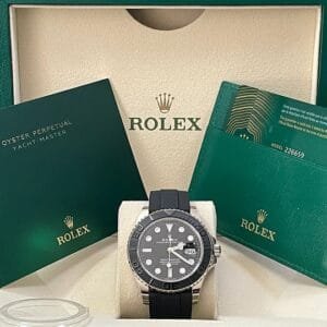 Rolex White Gold Yacht-Master 42 - 2023 - Black Dial - Oysterflex Strap - 226659