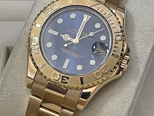 Rolex Yellow Gold Lady Yacht-Master 35 - 2001 - Blue Dial - 168628 - Image 8
