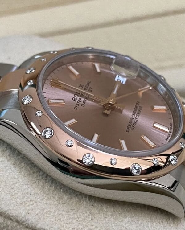 Rolex Steel and Everose Gold Datejust 31 - 2022 - Floating Diamond Bezel - Pink Index Dial - Oyster Bracelet - 278341RBR *FULL SET* - Image 9