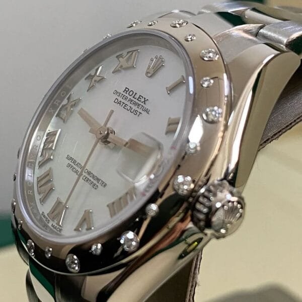 Rolex Steel and White Gold Datejust 31 - 2020 - Diamond Bezel - Mother-Of-Pearl Roman Dial - Oyster Bracelet - 178344 - Image 7