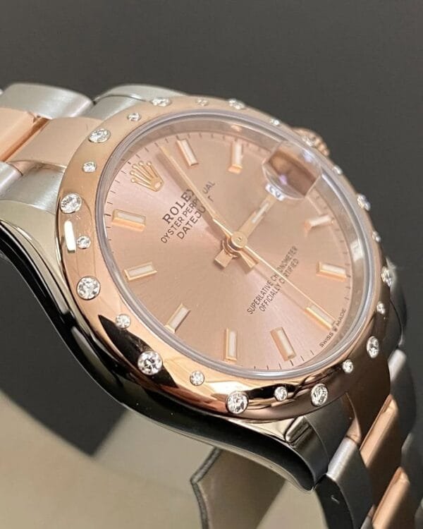 Rolex Steel and Everose Gold Datejust 31 - 2022 - Floating Diamond Bezel - Pink Index Dial - Oyster Bracelet - 278341RBR *FULL SET* - Image 8