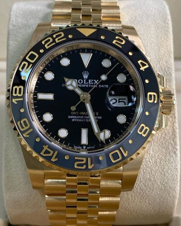 Rolex Yellow Gold GMT-Master II - 2024 - Grey and Black Bezel - Black Dial - Jubilee Bracelet - 126718GRNR *FULL SET* - Image 4