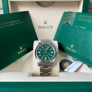 Rolex Oyster Perpetual 41 - 2024- Domed Bezel - Green Index Dial - Oyster Bracelet - 124300