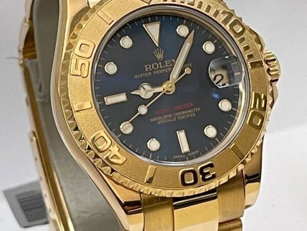 Rolex Yellow Gold Lady Yacht-Master 35 - 2001 - Blue Dial - 168628 - Image 7