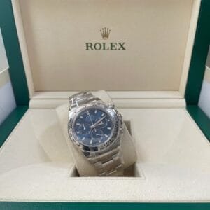 Rolex White Gold Cosmograph Daytona - 2023 - Blue Index Dial - 116509 *PARTIAL STICKERS*