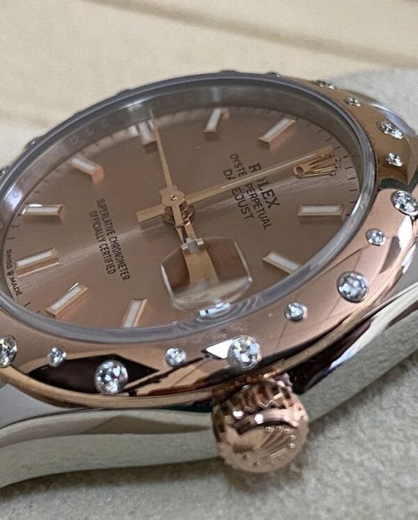 Rolex Steel and Everose Gold Datejust 31 - 2022 - Floating Diamond Bezel - Pink Index Dial - Oyster Bracelet - 278341RBR *FULL SET* - Image 6