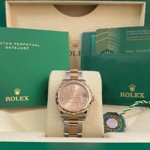 Rolex Steel and Everose Gold Datejust 31 - 2022 - Floating Diamond Bezel - Pink Index Dial - Oyster Bracelet - 278341RBR *FULL SET*