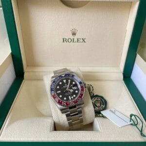 olex Steel GMT-Master II - 2024 - “Pepsi” Bezel - Black Dial - Oyster Bracelet - 126710BLRO
