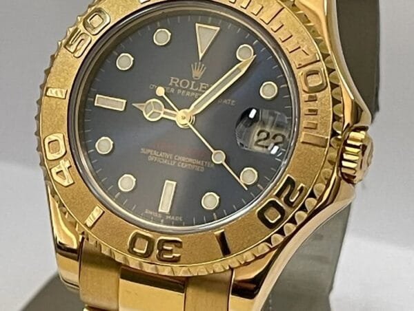 Rolex Yellow Gold Lady Yacht-Master 35 - 2001 - Blue Dial - 168628 - Image 2