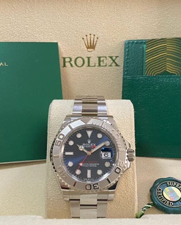 Rolex Steel and Platinum Yacht-Master 40 - 2023- Blue Dial - Platinum Bezel - 126622