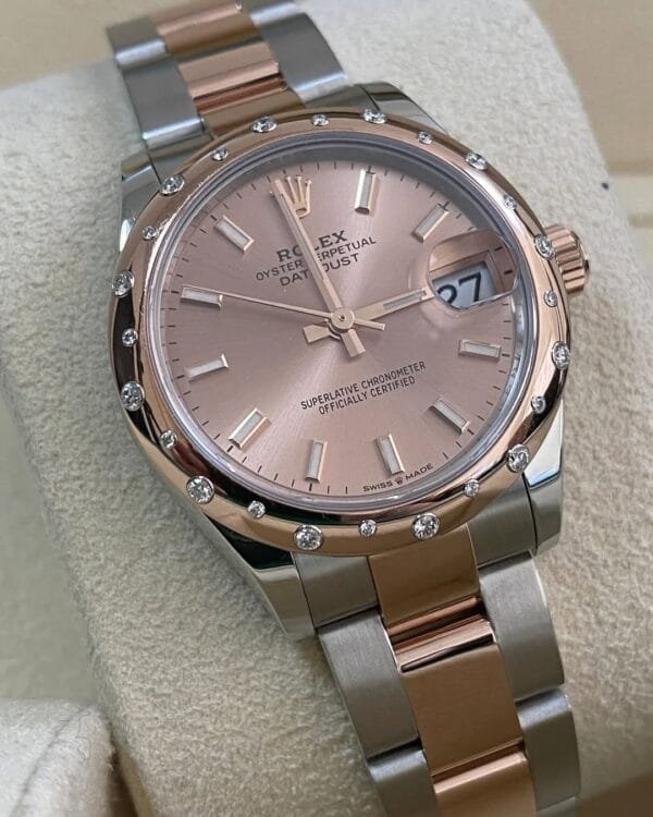 Rolex Steel and Everose Gold Datejust 31 - 2022 - Floating Diamond Bezel - Pink Index Dial - Oyster Bracelet - 278341RBR *FULL SET* - Image 3