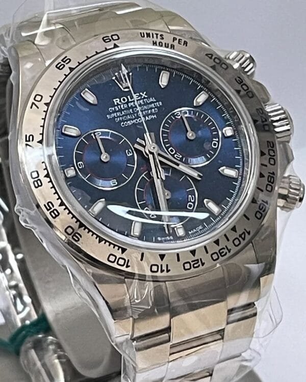 Rolex White Gold Cosmograph Daytona - 2023 - Blue Index Dial - 116509 *PARTIAL STICKERS* - Image 7