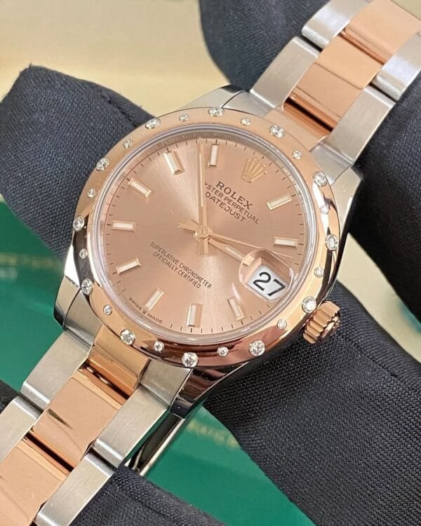 Rolex Steel and Everose Gold Datejust 31 - 2022 - Floating Diamond Bezel - Pink Index Dial - Oyster Bracelet - 278341RBR *FULL SET* - Image 2