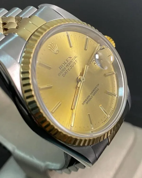 Rolex Steel and Yellow Gold Datejust 36 - S serial - Fluted Bezel - Champagne Index Dial - Jubilee Bracelet - 16233 *COMPLETE SET* - Image 9