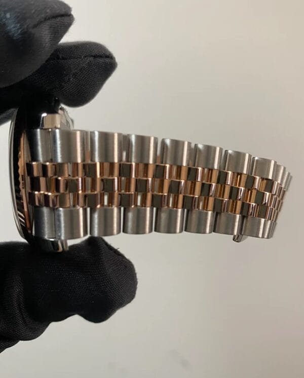 Rolex Steel and Everose Gold Datejust 36 - Z serial - Fluted Bezel - White Roman Dial - Jubilee Bracelet - 116231 - Image 9