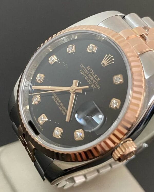 Rolex Steel and Everose Gold Datejust 36 - Z serial - Fluted Bezel - White Roman Dial - Jubilee Bracelet - 116231 - Image 6