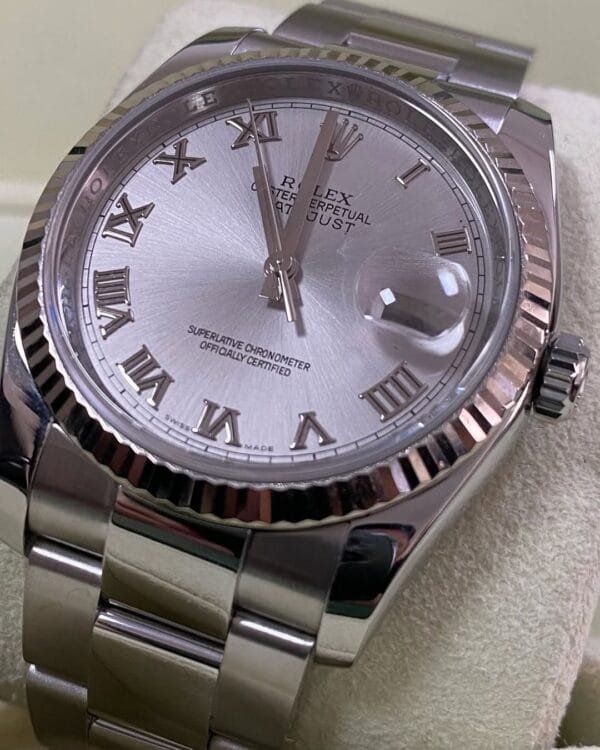 Rolex Steel Datejust 36 - Z serial - Fluted Bezel - Rhodium Roman Dial - Oyster Bracelet - 116234 *COMPLETE SET* - Image 8