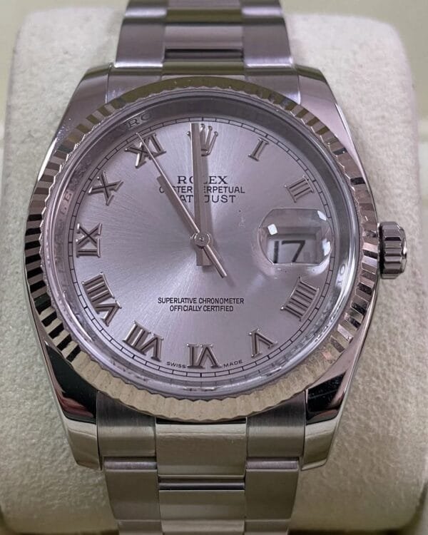 Rolex Steel Datejust 36 - Z serial - Fluted Bezel - Rhodium Roman Dial - Oyster Bracelet - 116234 *COMPLETE SET* - Image 6