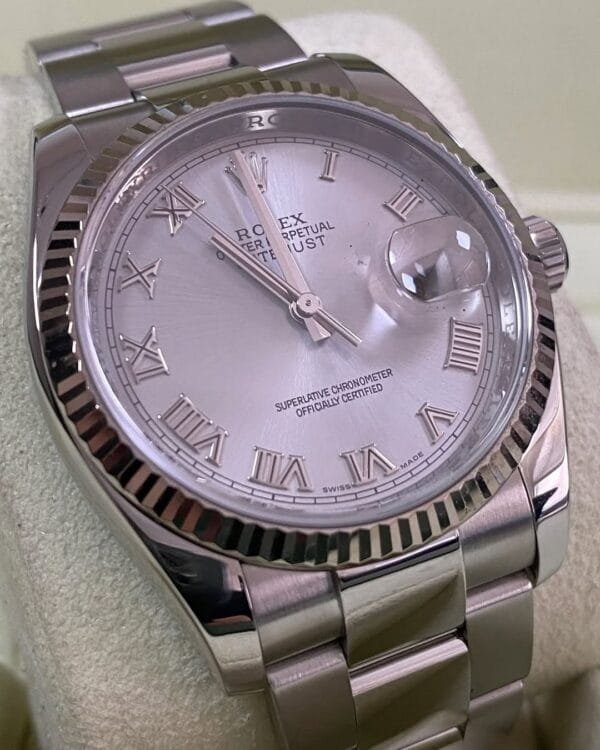 Rolex Steel Datejust 36 - Z serial - Fluted Bezel - Rhodium Roman Dial - Oyster Bracelet - 116234 *COMPLETE SET* - Image 5