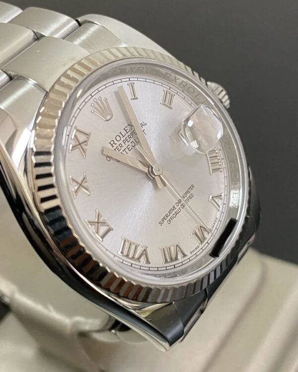 Rolex Steel Datejust 36 - Z serial - Fluted Bezel - Rhodium Roman Dial - Oyster Bracelet - 116234 *COMPLETE SET* - Image 4