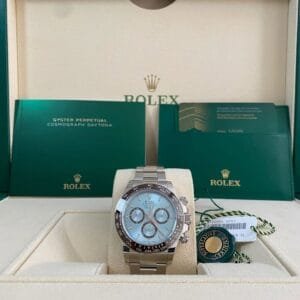 olex Platinum Cosmograph Daytona - 2024 - Ice Blue Index Dial - 126506 *FULL SET*