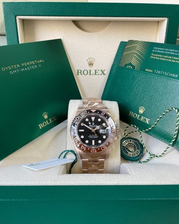 Rolex Everose Gold GMT-Master II - 2024 - “Root Beer” Bezel - Oyster Bracelet - 126715CHNR