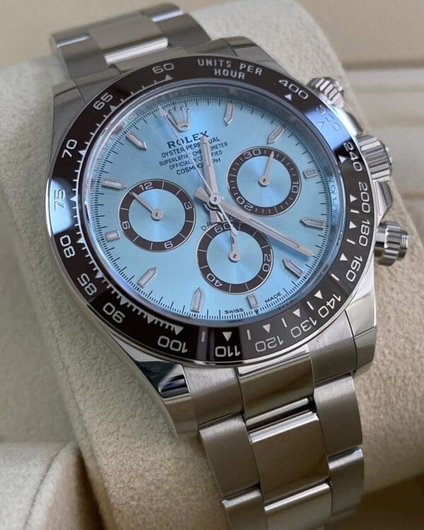 olex Platinum Cosmograph Daytona - 2024 - Ice Blue Index Dial - 126506 *FULL SET* - Image 3