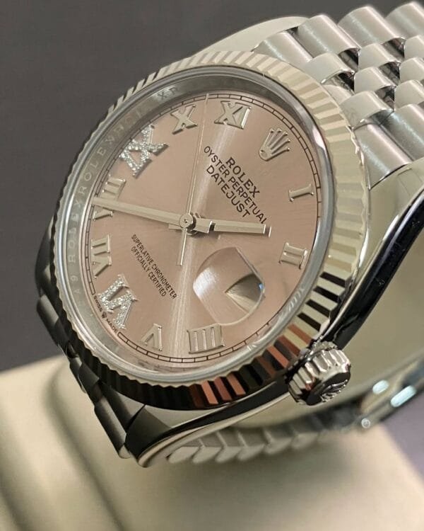 Rolex Steel Datejust 36 - 2023 - Fluted Bezel - Pink Diamond Roman VI and IX Dial - Jubilee Bracelet - 126234 *FULL SET* - Image 10
