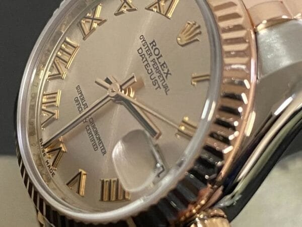 Rolex Steel and Everose Gold Datejust 31 - 2014 - Fluted Bezel - Pink Roman Dial Dial - Jubilee Bracelet - 178271 - Image 2