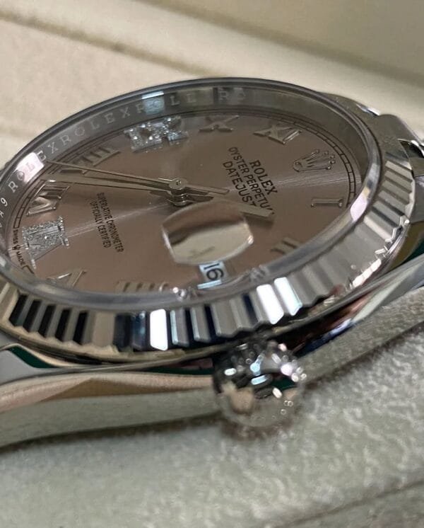 Rolex Steel Datejust 36 - 2023 - Fluted Bezel - Pink Diamond Roman VI and IX Dial - Jubilee Bracelet - 126234 *FULL SET* - Image 9