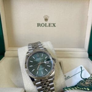 olex Steel Datejust 36 - 2023 - Fluted Bezel - Mint Green Dial - Jubilee Bracelet - 126234