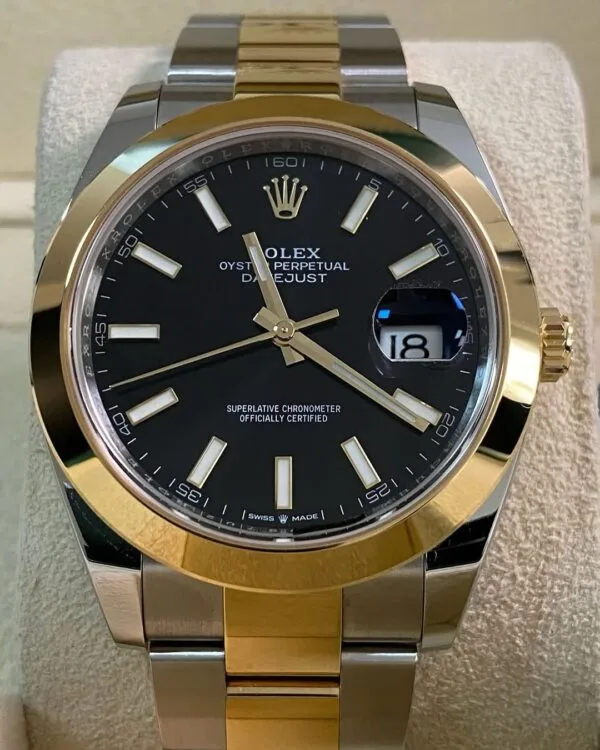 Rolex Steel and Yellow Gold Datejust 41 - 2024 - Smooth Bezel - Black Index Dial - Oyster Bracelet - 126303 *FULL SET* - Image 3