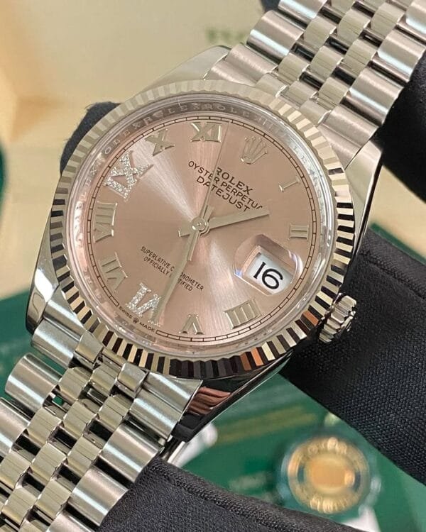 Rolex Steel Datejust 36 - 2023 - Fluted Bezel - Pink Diamond Roman VI and IX Dial - Jubilee Bracelet - 126234 *FULL SET* - Image 3