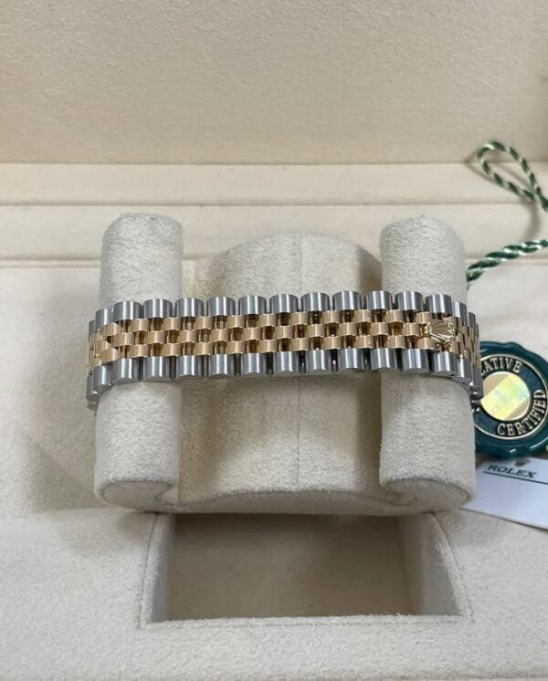 Rolex Steel and Yellow Gold Datejust 31 - 2023 - Diamond Bezel - Dark Grey Diamond Dial - Jubilee Bracelet - 278383RBR - Image 10