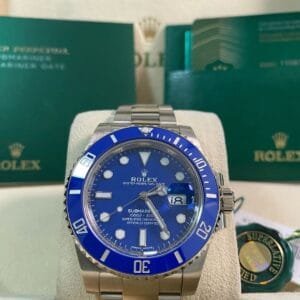 Rolex White Gold Submariner Date - 2020 - “Smurf” - 116619LB *Rare New Style Card*