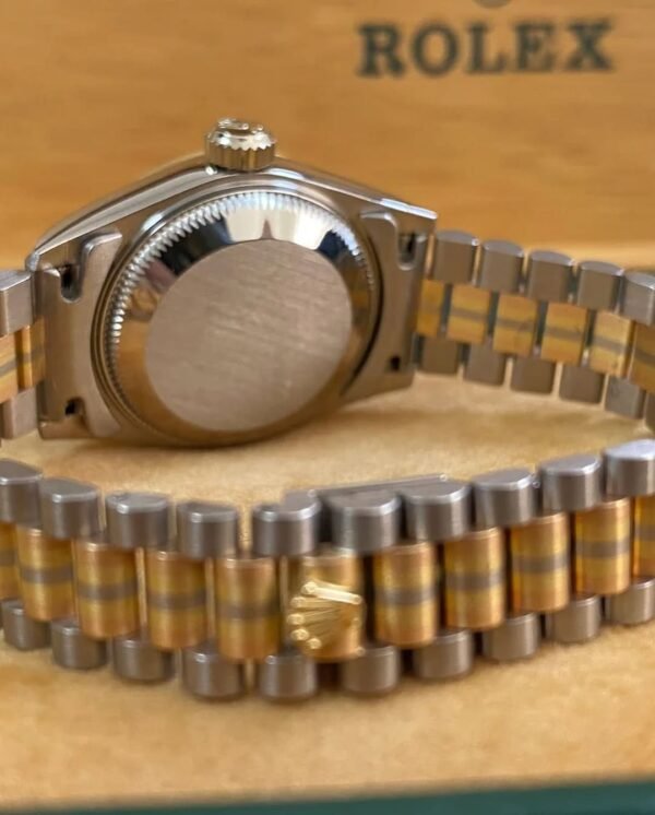 Rolex White Gold Lady-Datejust - W serial - Fluted Bezel - Tridor - President Bracelet - 69179B - Image 8