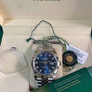 Rolex Steel and White Gold Datejust 41 - 2024 - Fluted Bezel - Blue Diamond Dial - Jubilee Bracelet - 126334 *FULL SET*