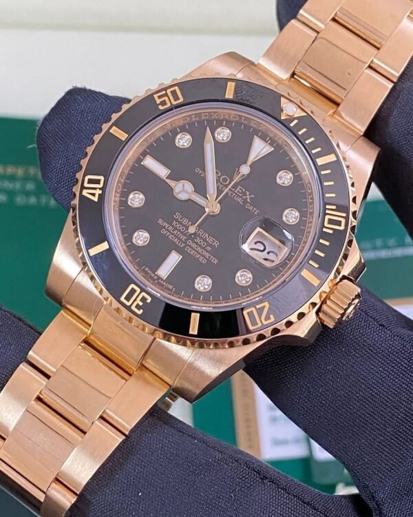 Rolex Yellow Gold Submariner Date - 2014 - Black Bezel - Diamond Dial - 116618LN *FULL SET* - Image 5