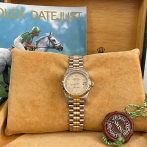 Rolex White Gold Lady-Datejust - W serial - Fluted Bezel - Tridor - President Bracelet - 69179B