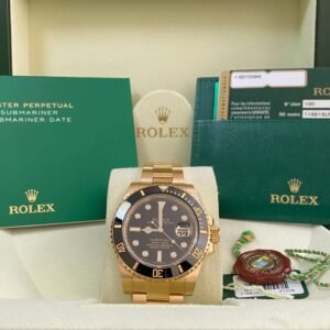 Rolex Yellow Gold Submariner Date - 2014 - Black Bezel - Diamond Dial - 116618LN *FULL SET*