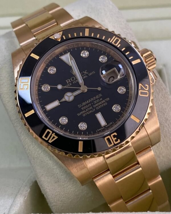 Rolex Yellow Gold Submariner Date - 2014 - Black Bezel - Diamond Dial - 116618LN *FULL SET* - Image 4