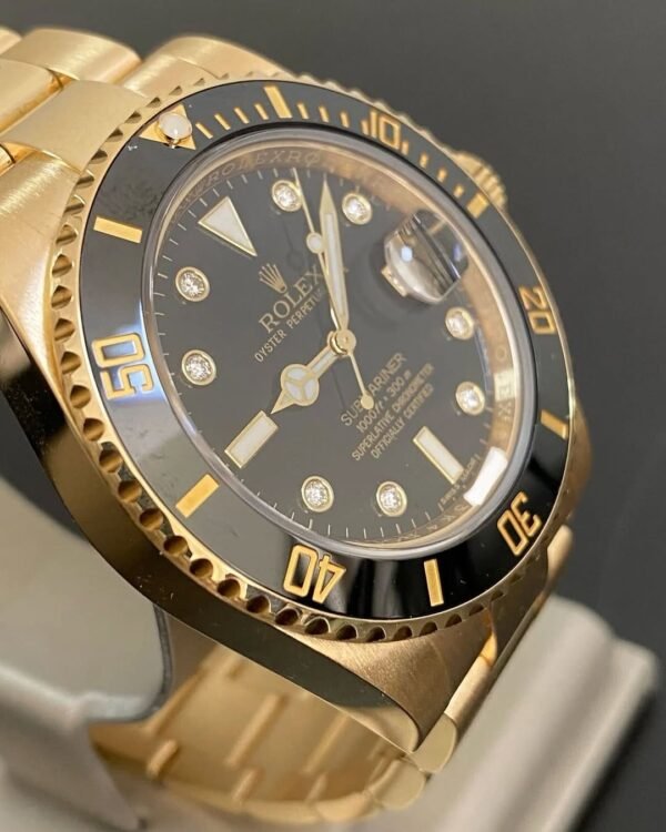 Rolex Yellow Gold Submariner Date - 2014 - Black Bezel - Diamond Dial - 116618LN *FULL SET* - Image 3