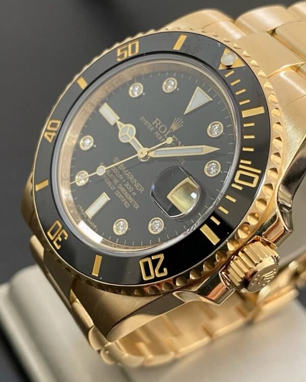 Rolex Yellow Gold Submariner Date - 2014 - Black Bezel - Diamond Dial - 116618LN *FULL SET* - Image 2